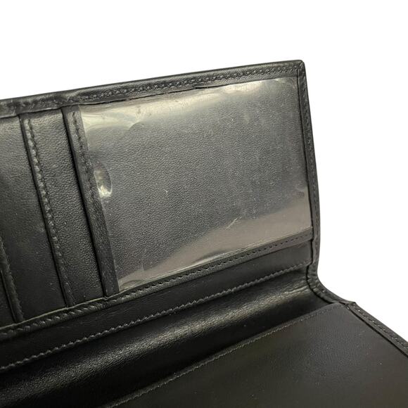 Vintage Ghurka Marley Hodgson MH Logo Black Leather Snap Tab Checkbook Wallet - Picture 5 of 9